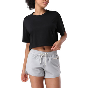 OEM custom crop <b>tops</b> for women breathable fitness wear workout gym summer apparel with logo print and private label design - Product Image 1