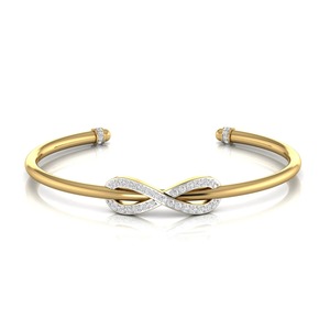 Bracelet réglable de style infini en or massif 14 carats avec diamant rond de laboratoire certifié IGI VVS D de style élégant pour femmes tendance - Product Image 1