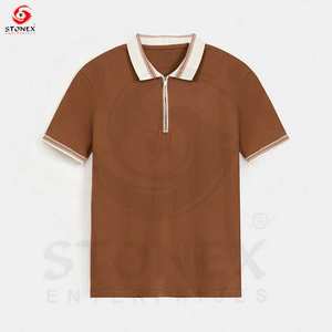 Polo de golf en coton pour homme noir personnalisé de haute qualité OEM polo tricoté t-shirt noir pour homme personnalisation - Product Image 4