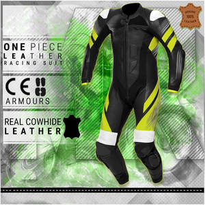 Combinaison de moto de course en cuir personnalisée pour hommes avec armure CE et doublure imperméable - Product Image 5