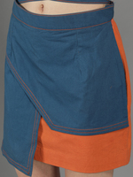Ensemble coordonné 2 pièces en dentelle tissée orange brûlé pour femme : Blouse et jupe courte à rabat, idéal pour le quotidien, grandes tailles