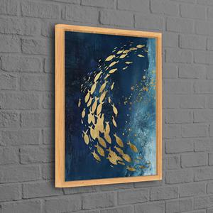 Décoration murale sur toile Poisson Doré : Impression élégante d'animal à suspendre, encadrement naturel - Product Image 1