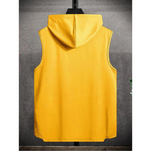 100% Cotton material Pullover Hooded Sweatshirt Autumn Sport <b>Sleeveless</b> OEM Service - Product Image 2