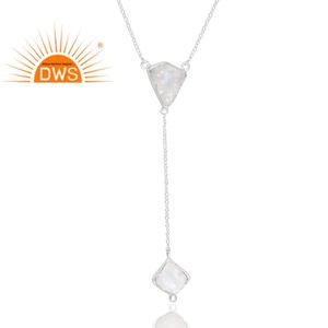 Collier pendentif en pierre de lune arc-en-ciel naturel en argent sterling 925 dernière vente fabricant de bijoux personnalisés - Product Image 2