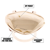 Bolso de Mano Clásico Marrón para Mujer, de Lona de Algodón Resistente, con Diseño Personalizado Bordado, Color Sólido, para Uso Diario, Bolso Tote Grande de Hombro