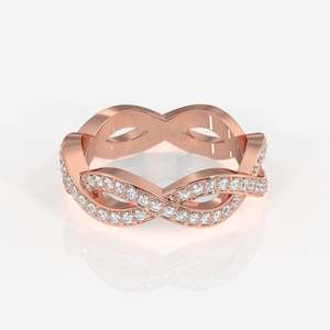 แหวนทองคำ 18K ประดับเพชรโมอิสซาไนต์ทรงกลมแบบเกลียววน - Product Image 5