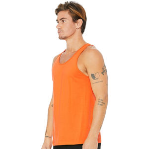 Débardeurs en tissu Tri-blend unisexe orange Débardeur à coupe régulière pour homme Débardeurs Tri-blend unisexe personnalisés Orange - Product Image 2