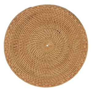 Manteles Individuales redondos hechos a mano para boda, Material de mimbre ecológico, de diseño moderno, marrón, cargador de mimbre - Product Image 4