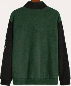 Sudadera de felpa con cuello levantado y patrón de oso personalizado para hombre de alta calidad, Jersey informal de manga larga transpirable holgado - Product Image 2