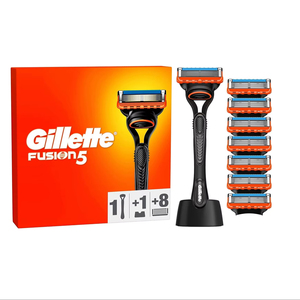 Gillette Fusion5-Sistema de afeitado para hombre, 1 Mango, 8 cuchillas de repuesto, con tira lubricante para un afeitado suave - Product Image 1