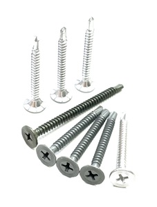 Tornillos Autoperforantes de Cabeza Plana de Acero Galvanizado de Taiwán, Rosca Gruesa, Métricos - Product Image 3