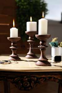 Premium Handmade <b>Wooden</b> <b>Candlestick</b> <b>Holder</b> Decorative Stand for Home Office and Gifting Tradebyd - Product Image 4