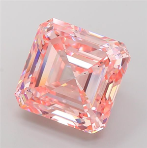 เพชรที่ใช้ปลูกในห้องปฏิบัติการสีชมพูเข้มแฟนซี20.1 CT Asscher ตัดเพชรสีแฟนซี - Product Image 3