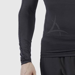 Vente en gros Chemises de compression pour hommes-Vêtements d'entraînement respirants et écologiques en spandex/polyester à manches longues - Product Image 6