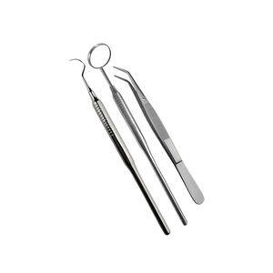 Kit d'examen dentaire de base de 3 pièces en acier inoxydable de haute qualité d'instruments dentaires de qualité standard - Product Image 2