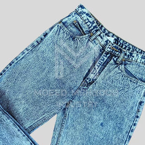 Servicio OEM al por mayor mejor diseño lavado ácido Flare sudor pantalón ligero color sólido cintura media patrón recto - Product Image 3