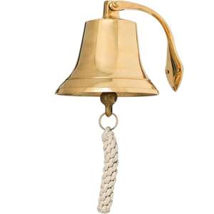 Campana de barco náutico hecha a mano decoración de pared personalizada campanas antiguas de latón precio barato campanas decorativas montadas en pared y Puerta lo último - Product Image 4
