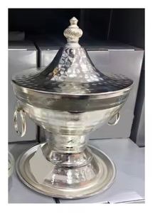 จานชุบทองแดงทำจากค้อนโบราณเครื่องประดับตั้งโต๊ะที่หรูหราสำหรับงานรื่นเริงงานเลี้ยงงานแต่งงานงานจัดเลี้ยงในโรงแรมร้านอาหาร - Product Image 2