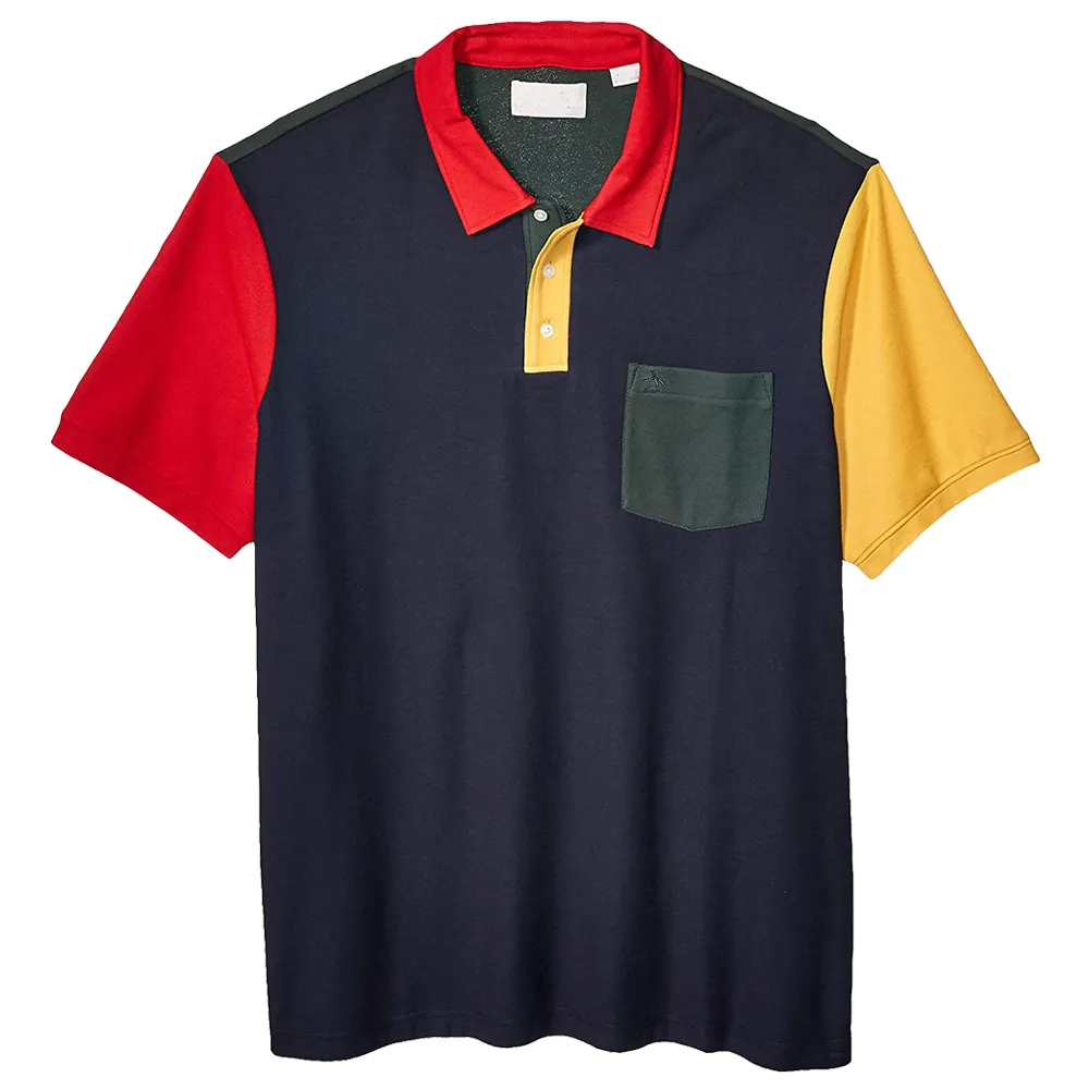 Camiseta esportiva de algodão para homens, camiseta polo de manga curta estilo polo, roupa esportiva de comprimento longo para homens