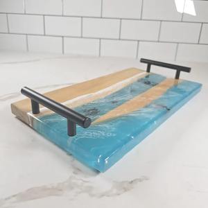 Fournisseur en gros de plateaux en résine et en bois faits à la main, organisateur multifonctionnel pour la salle de bain, la chambre à coucher, le salon et le bureau, à vendre - Product Image 3