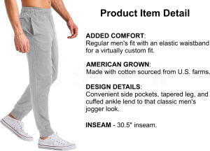 Jogging en coton personnalisé Originals, pantalon de survêtement en jersey pour hommes avec poches - Product Image 6