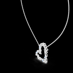 สร้อยคอจี้เพชรรูปหัวใจโรแมนติก18K สร้อยคอโรสโกลด์สำหรับผู้หญิงสร้อยคอสไตล์ - Product Image 2