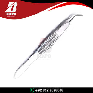 Pinzas de Microcirugía Anguladas Castroviejo Premium de Acero Inoxidable, Herramienta para Atar Suturas Oftálmicas, Instrumentos Quirúrgicos con Certificación CE ISO - Product Image 3