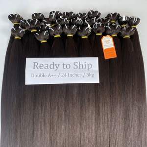 Extensiones de Cabello Humano Natural Virgen Vietnamita de Lujo Súper Doble Trama (SDD DD) Más Vendidas, Lisas Naturales, ¡En Stock! - Product Image 1