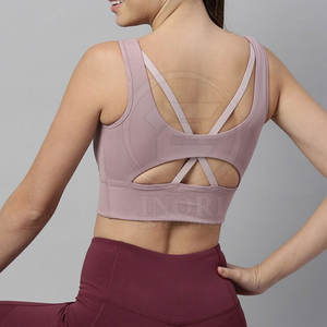 Soutien-gorge de sport respirant à maintien élevé pour femme, fabriqué au Pakistan, avec logo frontal, en Spandex/Nylon, vêtement de sport actif - Product Image 5