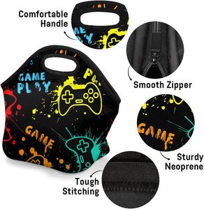 Neoprene Thermal Insulated Lunch <b>Bags</b> Game Theme Reusable Waterproof Zipper Closure Tote Organizer <b>20L</b>/25L Capacity for Work - Product Image 5