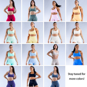 Yoga 2 pièces Setfor femmes Yoga licou dos nu soutien-gorge de sport taille haute Shorts d'entraînement femmes ensembles de Fitness pour la salle de sport - Product Image 4