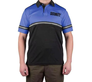Polos uniformes de sécurité personnalisés Polos deux tons à vélo de patrouille haute visibilité pour hommes Rayures réfléchissantes Poche zippée Confort de sécurité BFI - Product Image 6