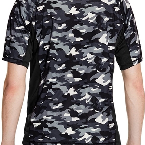Mejor calidad personalizada sublimación rash guard spoandex poliéster transpirable Camisas manga corta de compresión para los hombres - Product Image 3