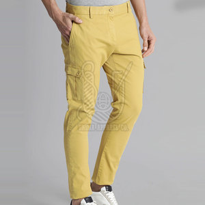 Pantalon cargo pour homme au style unique, sur mesure, coupe droite, design décontracté léger, tissu en toile et option de logo personnalisé - Product Image 4