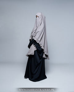 Vestido tradicional musulmán con volantes Khimar Hijab tela modesta y transpirable disponible para pedidos a granel en todo el mundo - Product Image 3