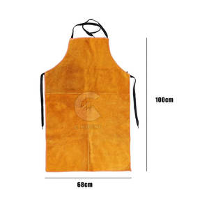 Delantal de soldadura de cuero dividido resistente al calor y duradero hecho a mano de grano completo - Product Image 4