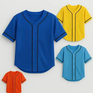 Camiseta de béisbol con bordado personalizado, ropa deportiva de sublimación completa para hombre, camiseta lisa en blanco con diseño de retazos y logotipo frontal de estilo sólido - Product Image 4