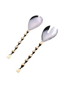 Outils de salade de serveur de salade de finition argentée de conception de poignée incurvée parfaits pour des restaurants hôtel et ressource de l'Inde - Product Image 3