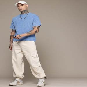 T-shirt coupe décontractée imprimé Tie & Dye effet délavé T-shirt en coton tricoté Vêtements pour hommes fabriqués en Inde - Product Image 4