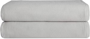 ผ้าขนหนูอาบน้ำผ้าฝ้าย100% คุณภาพสูงเนื้อวาฟเฟิลขนาด75*150ซม. ผ้าขนหนูทอหลากสีทึบ330GSM - Product Image 3