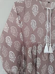 Vestido de algodón floral Maxi bohemio vestido con estampado de bloque de mano 100% algodón nuevo artical 2023 para fiesta y ropa de playa - Product Image 3