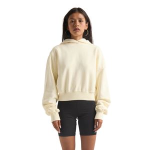 Sweat à capuche surdimensionné personnalisé haut court femmes femmes pull à capuche sweat décontracté hiver tricoté surdimensionné court - Product Image 1