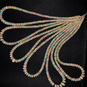 Perles de pierres précieuses en vrac Rondelle lisse de 6mm d'opale welo éthiopienne de haute qualité - Product Image 4