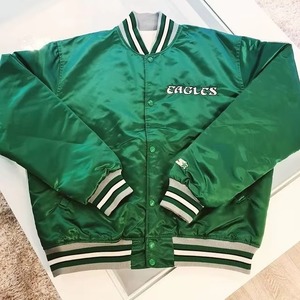 Veste en satin légère pour homme, bomber brillant à manches longues, décontractée, zippée, vêtement de rue, tendance, manteau pour tous les jours - Product Image 1