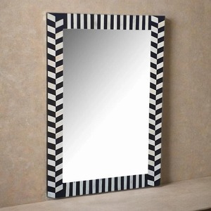 Fournisseur direct d'usine, cadre de miroir en incrustation d'os, design artisanal, miroir mural de grande taille, aspect mural, en provenance d'Inde - Product Image 1