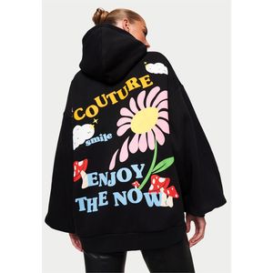 Sudadera con capucha de algodón de alto gramaje, estilo popular, cuello redondo, personalizada, con estampado de letras en relieve, oversize, 2024, venta al por mayor - Product Image 1