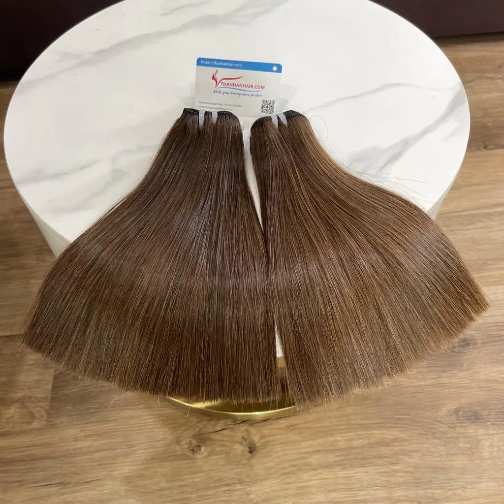 Groothandel Maagdelijke Dubbel Getrokken Gemengde Aziatische Kleur Inslag Hair Extensions Menselijk Haar Rechte Machine Inslag Hair Extensions