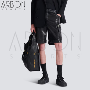 2025 Cómodo superventas de alta calidad Nueva moda de moda Durable y ligero Haga sus propios pantalones cortos de cuero para hombres - Product Image 2