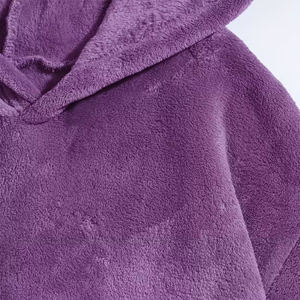 Sweat à capuche en fourrure de service OEM pour hommes Top tendance confortable couleur unie violet pull grande taille sweats à capuche en fourrure - Product Image 6