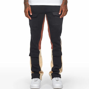 Joggers apilados de alta calidad para hombres con bolsillos para ropa de calle, pantalones de chándal apilados informales de verano, pantalones de chándal Acampanados para hombres - Product Image 3